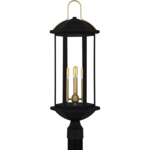 Crestfield  Outdoor Post Lantern in Matte Black by Quoizel