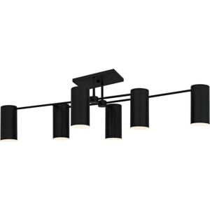 Foreland  Semi Flush Mount in Matte Black by Quoizel