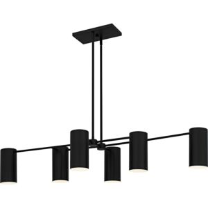 Foreland  Linear Chandelier in Matte Black by Quoizel