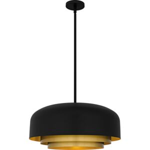 Frankie  Pendant in Matte Black by Quoizel