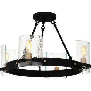 Gloucester  Semi Flush Mount in Matte Black by Quoizel