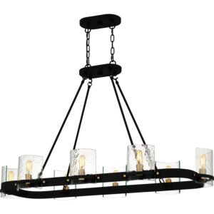 Gloucester  Linear Chandelier in Matte Black by Quoizel