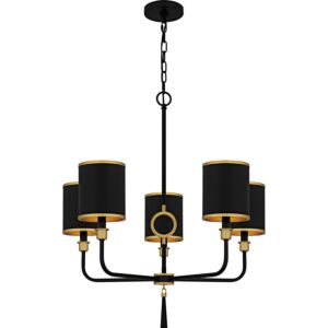 Lockery  Chandelier in Matte Black by Quoizel