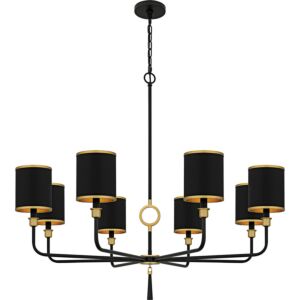 Lockery  Chandelier in Matte Black by Quoizel