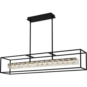 Dazzle LED Linear Chandelier in Matte Black by Quoizel