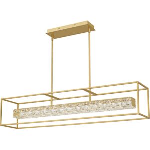 Dazzle LED Linear Chandelier in Soft Gold by Quoizel