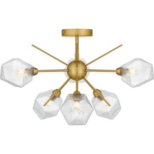 Salvador  Semi Flush Mount in Brushed Gold by Quoizel