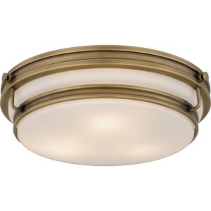 Grafton  Flush Mount in Weathered Brass by Quoizel