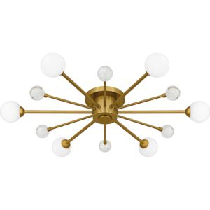 Combe  Semi Flush Mount in Brushed Gold by Quoizel