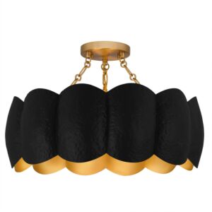 Santana  Semi Flush Mount in Matte Black by Quoizel