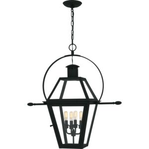 Rue De Royal  Outdoor Hanging Lantern in Earth Black by Quoizel