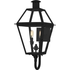 Rue De Royal  Outdoor Wall Lantern in Earth Black by Quoizel