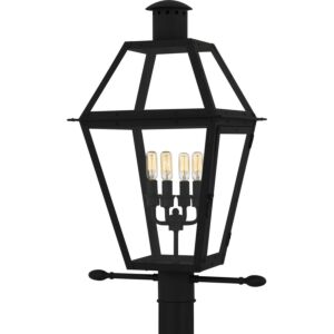 Rue De Royal  Outdoor Post Lantern in Earth Black by Quoizel