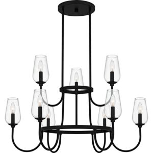 Viscount  Chandelier in Matte Black by Quoizel