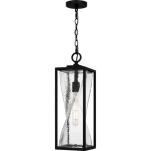 Zarah  Outdoor Hanging Lantern in Matte Black by Quoizel