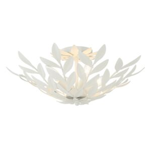 Broche  Semi Flush Mount in Matte White by Crystorama