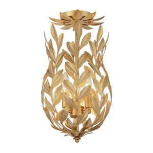 Broche  Semi Flush Mount in Antique Gold by Crystorama