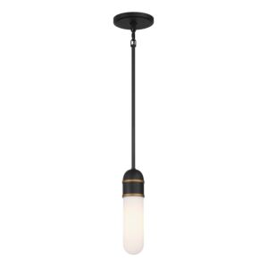 Capsule LED Mini Pendant in Matte Black Textured Gold by Crystorama