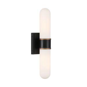 Capsule LED Wall Sconce in Matte Black Textured Gold by Crystorama