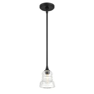 Gregory  Mini Pendant in Matte Black by Crystorama