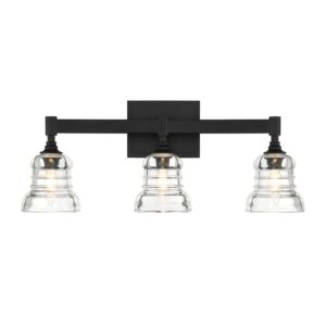 Gregory  Bathroom Vanity Light in Matte Black by Crystorama