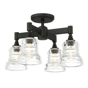 Gregory  Semi Flush Mount in Matte Black by Crystorama