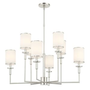 Hatfield  Chandelier in Polished Nickel by Crystorama