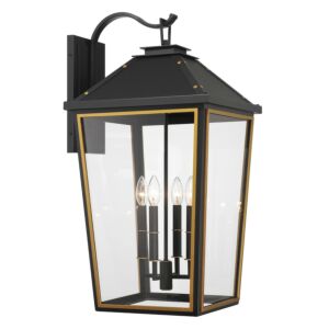 Hawkins  Outdoor Wall Sconce in Matte Black Textured Gold by Crystorama