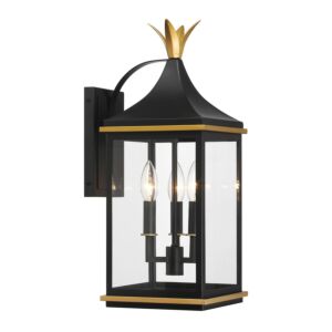 Simpson  Outdoor Wall Sconce in Matte Black Textured Gold by Crystorama