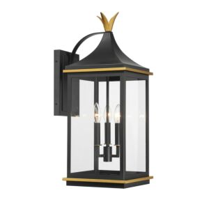 Simpson  Outdoor Wall Sconce in Matte Black Textured Gold by Crystorama