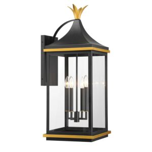 Simpson  Outdoor Wall Sconce in Matte Black Textured Gold by Crystorama