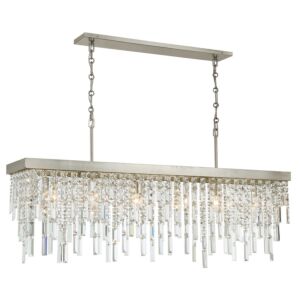 Winfield  Linear Chandelier in Antique Silver by Crystorama