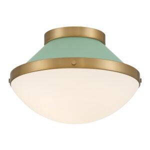 Xander  Flush Mount in Vibrant Gold + Green by Crystorama