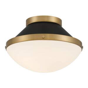 Xander  Flush Mount in Vibrant Gold + Matte Black by Crystorama