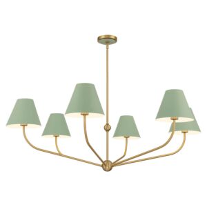 Xavier  Chandelier in Vibrant Gold Green by Crystorama