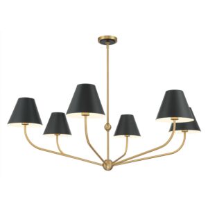 Xavier  Chandelier in Vibrant Gold Matte Black by Crystorama