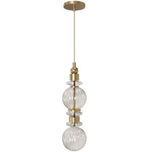 Avra LED Pendant in Aged Brass by Avenue Lighting