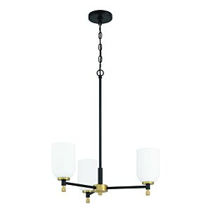 Council  Chandelier in Flat Black Satin Brass by Craftmade