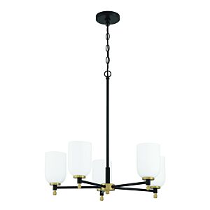 Council  Chandelier in Flat Black Satin Brass by Craftmade