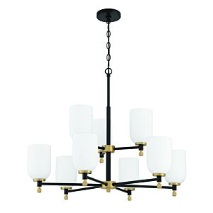 Council  Chandelier in Flat Black Satin Brass by Craftmade