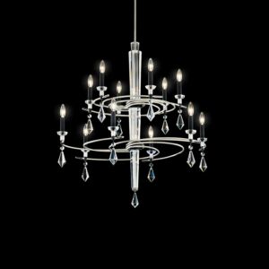 Tempest  Chandelier in Soft Silver Black by Schonbek