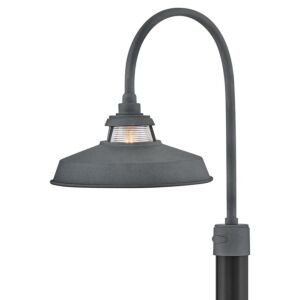 Troyer LED Post Mount in Aged Zinc by Hinkley