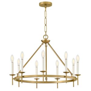 Copley LED Chandelier in Lacquered Brass by Hinkley