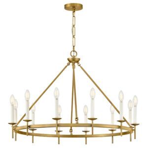 Copley LED Chandelier in Lacquered Brass by Hinkley