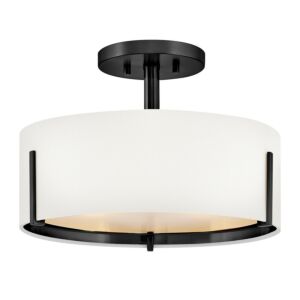 Halle LED Semi-Flush Mount in Black by Hinkley