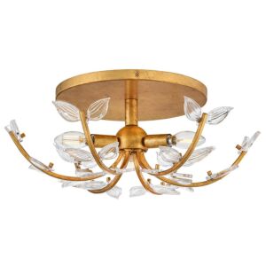 Aliso LED Semi-Flush Mount in Distressed Brass by Hinkley