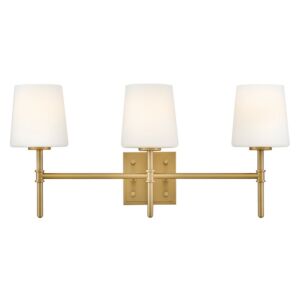 Saunders LED Bathroom Vanity Light in Lacquered Brass by Hinkley