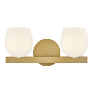 Mae LED Bathroom Vanity Light in Lacquered Brass by Hinkley