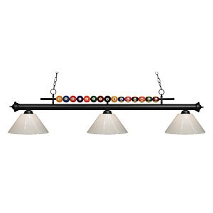 Z-Lite Shark 3-Light Linear Pendant Light In Matte Black