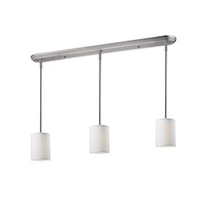 Z-Lite Albion 3-Light Linear Pendant Light In Brushed Nickel